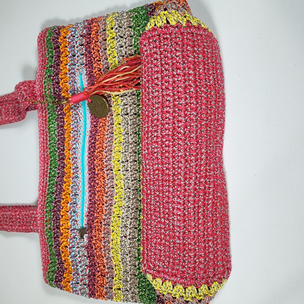 The Sak Riviera crocheted tote bag in Sand Stripe multicolored - Picture 4 of 13